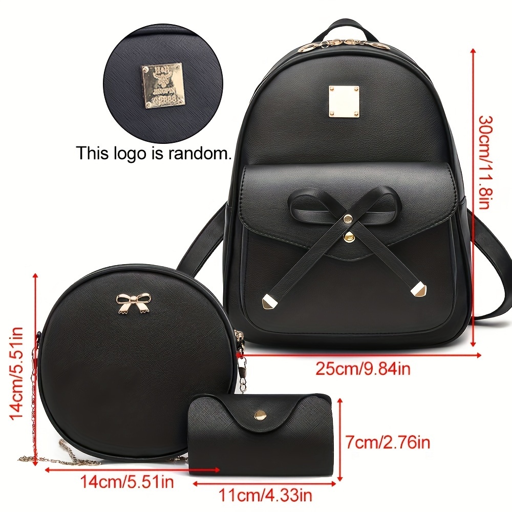 3pcs set womens backpack clutch card holder set lightweight  display picture 2