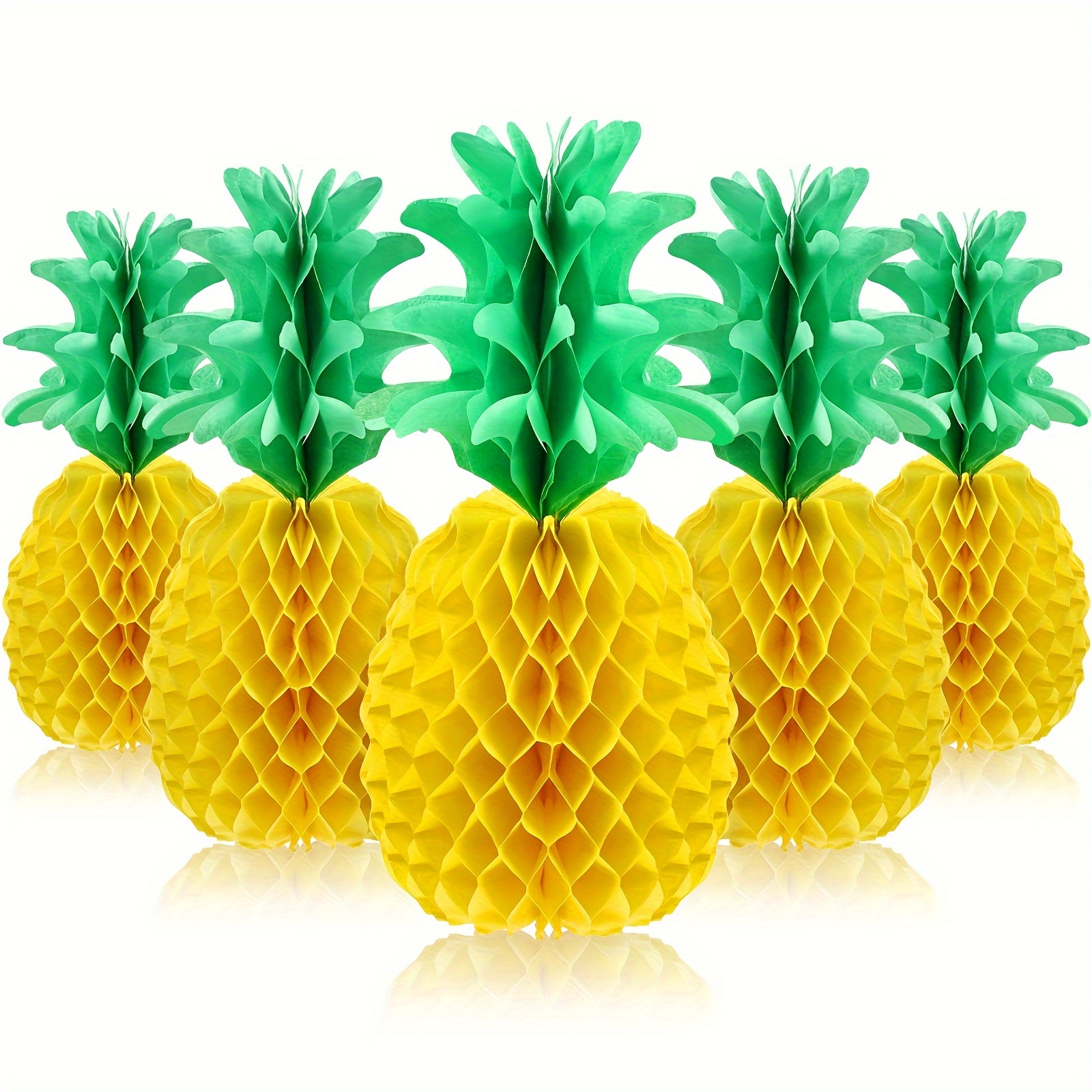 

3pcs, Pineapple Honeycomb Centerpieces Tissue Paper Pineapple Table Hanging Decorations For Tropical Luau Hawaiian Jungle Party