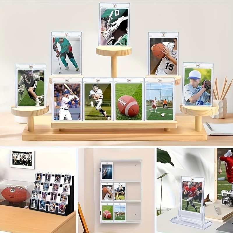 25pcs Magnetic Card Holders: 35 Pt Magnetic Card Case for Trading Cards, One Touch Card Holder, U-V Protection Hard Plastic Card Protectors for Sports, Baseball, Game, Standard Cards Display