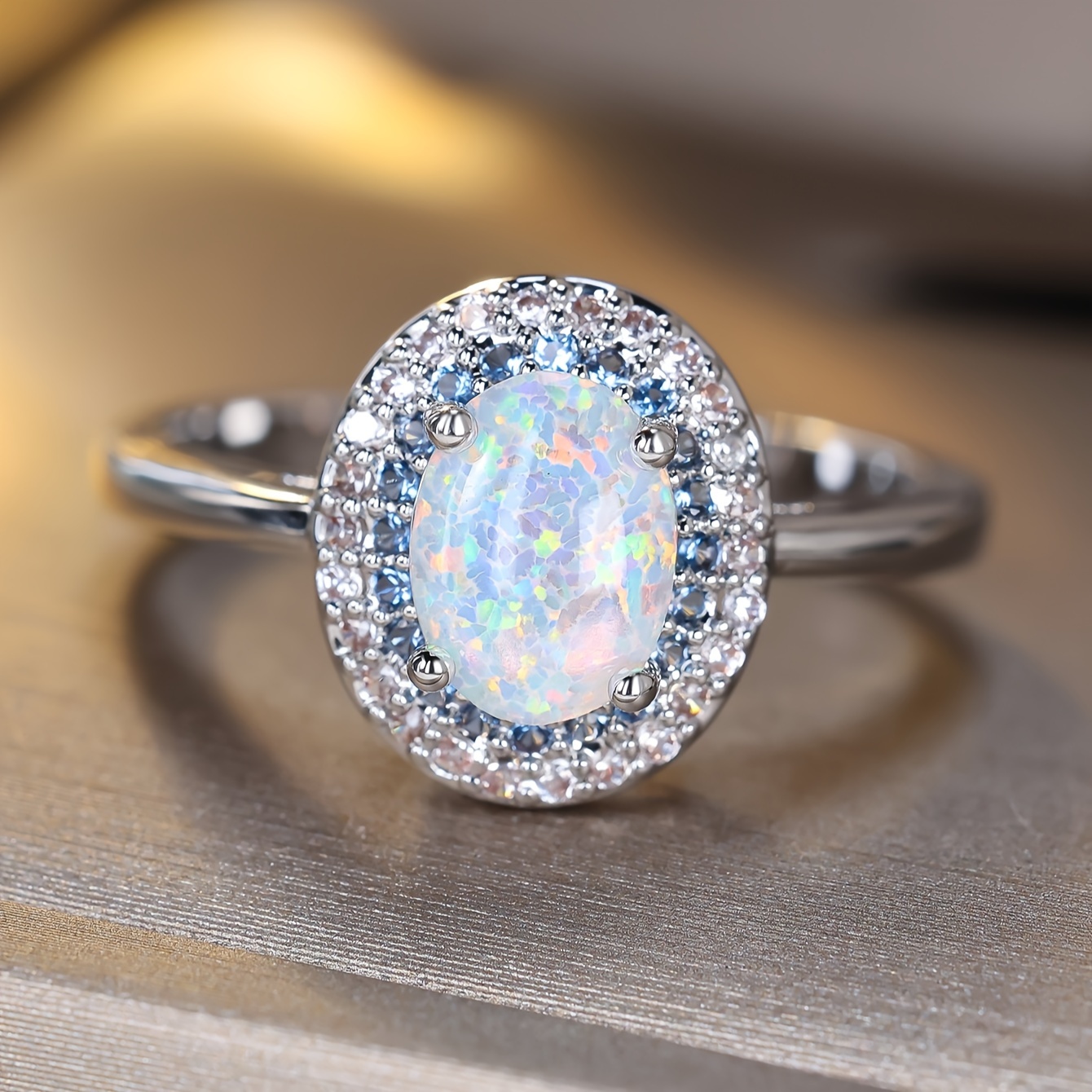 Boho Style Opal Stacking Ring Set for Her