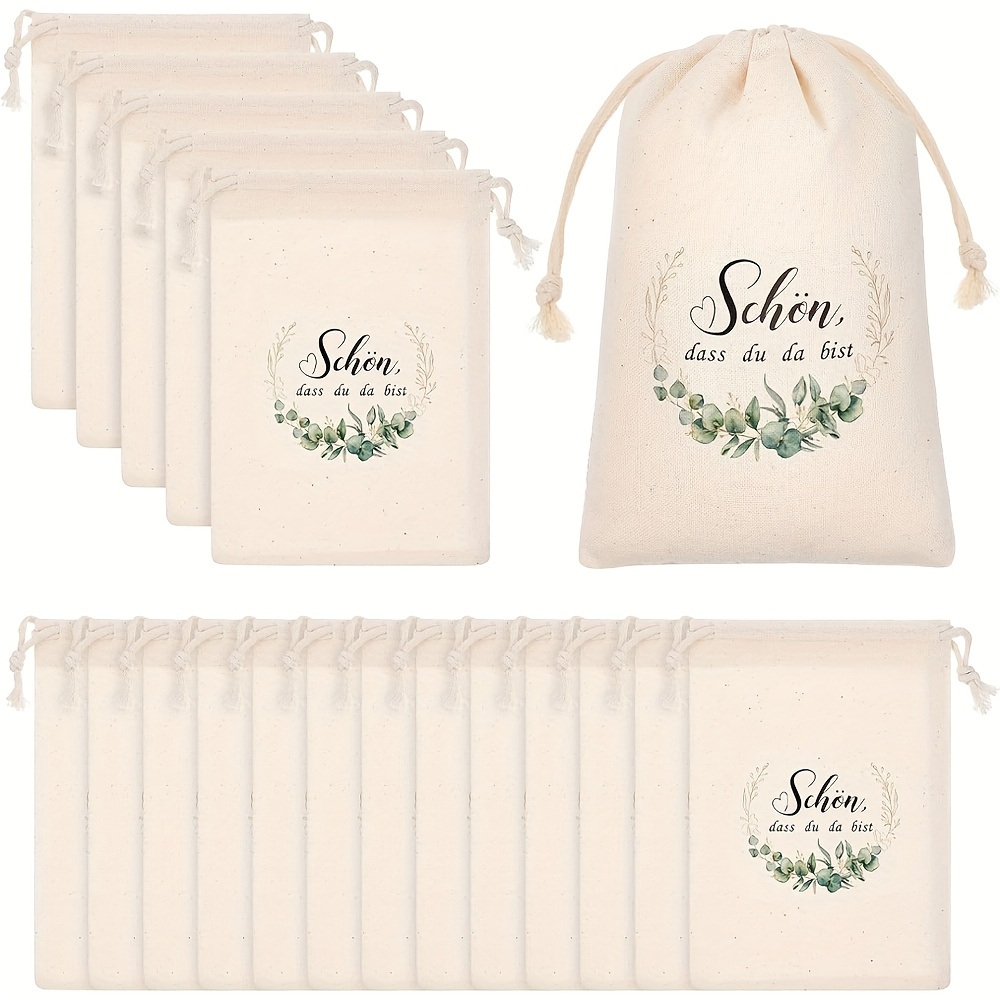 Image of 10pcs German "" Party Drawstring Bags, 10x15cm Wedding Favor Bags Birthday Party Favors Christmas Gift Bags, School Stationery Pouches