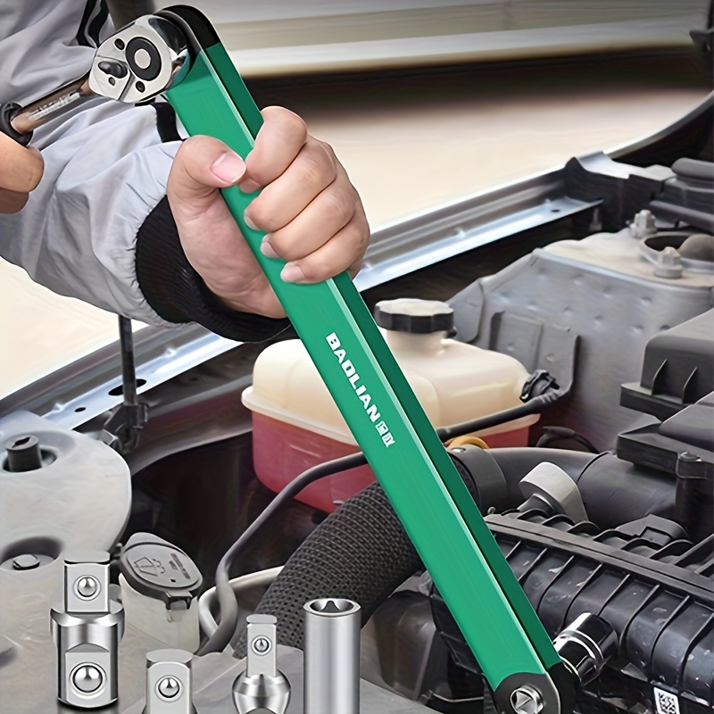 ratchet torque extension wrench mechanical extension wrench 15 inch multifunctional extension wrench with 1 4 inch 3 8 inch 1 2 inch square drive adapter rod workshop car   tool car wrench   manual tool