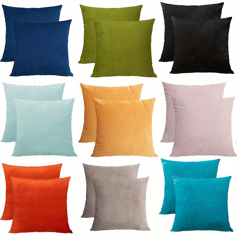 

2 housses de coussin en de unie de nordique, décoration intérieure , multicolores, lavage uniquement, fermeture à glissière, tissu en , , à coucher, le canapé, la voiture, le , la décoration de