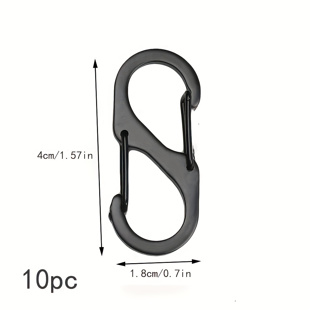 Image of 10 Sturdy And Reliable Stainless Steel S-hooks - Double Opening Design, Flexible And , Versatile Replacement Keychains, Suitable For Outdoor And (outdoor Keychains | Sturdy )