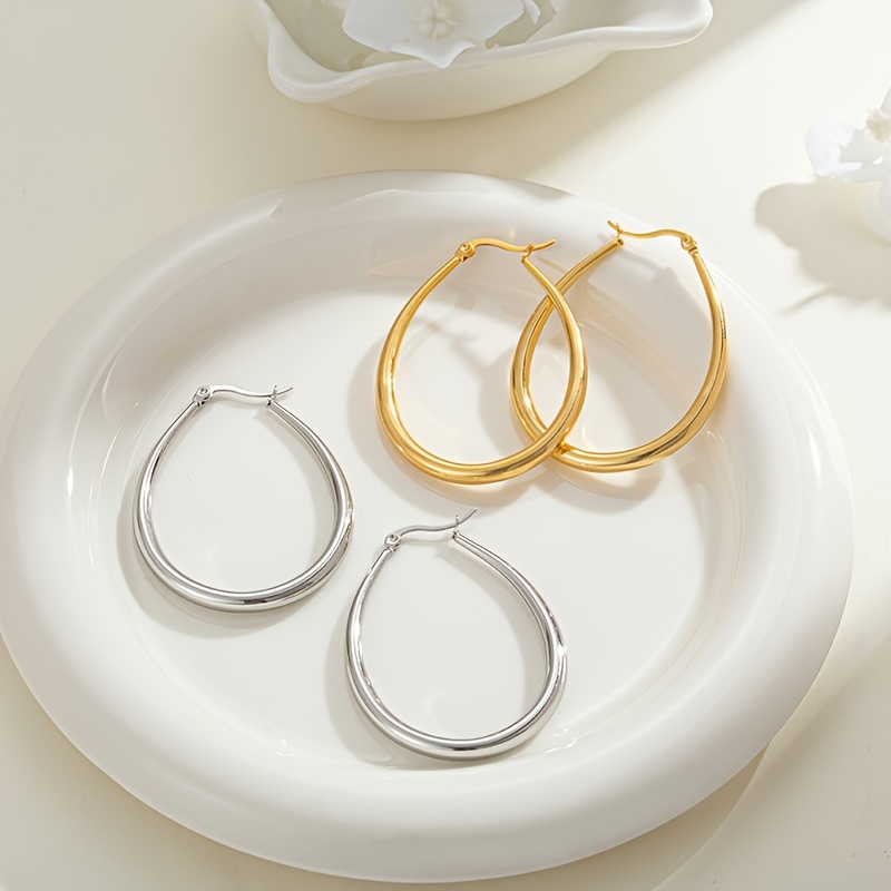 Geometric Oval Earrings Women'S Jewelry Valentine'S Gift