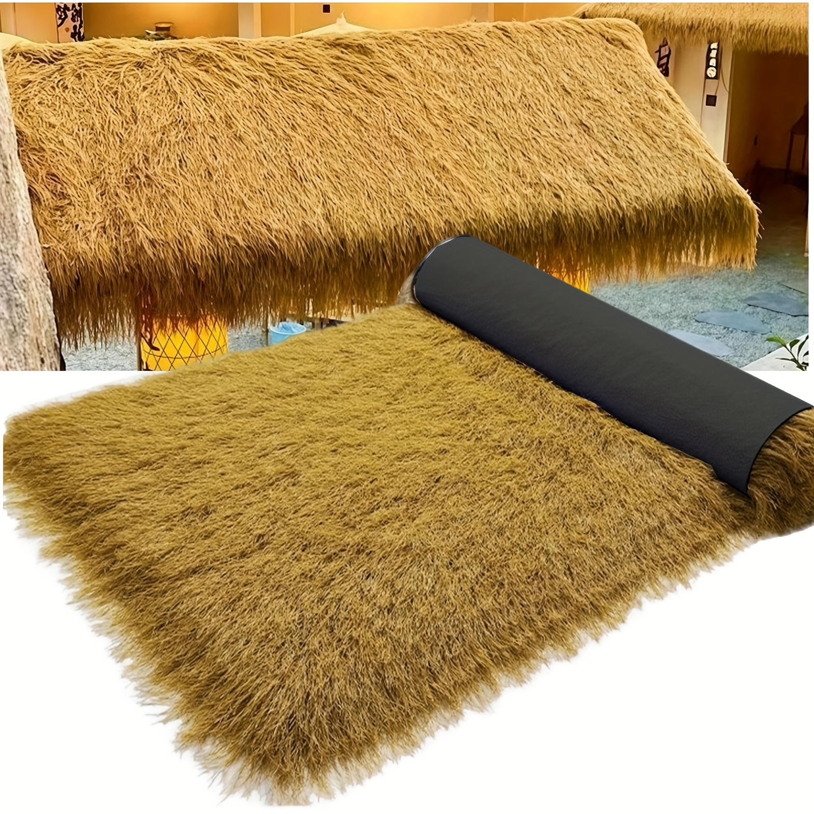 artificial straw roof turf firproof synthetic thatch straw grass roof mexican yellow artificial palm   rolls for   bar hut patio duck boat blinds garden decor straw roofing sheets artificial straw roofing strawcover for roof artificial grass roof straw straw hut straw for roof decor patio thatch covering garden decor straw sheets mexican palm thatch synthetic thatch rolls mexican yellow thatch thatch roll texture firproof thatch roofing 1