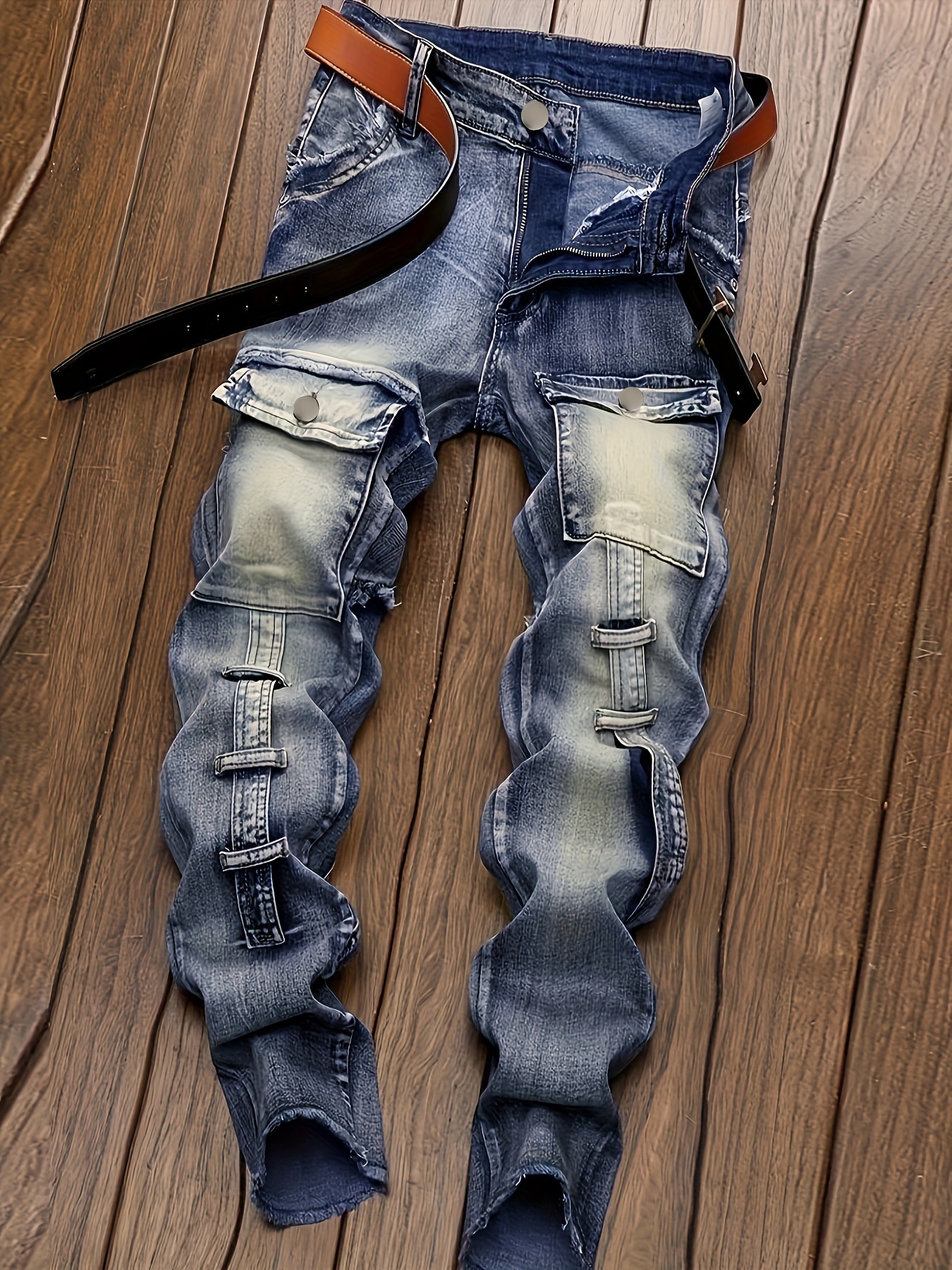 jeans elásticos hombre pantalones skinny fit cintura Temu Spain