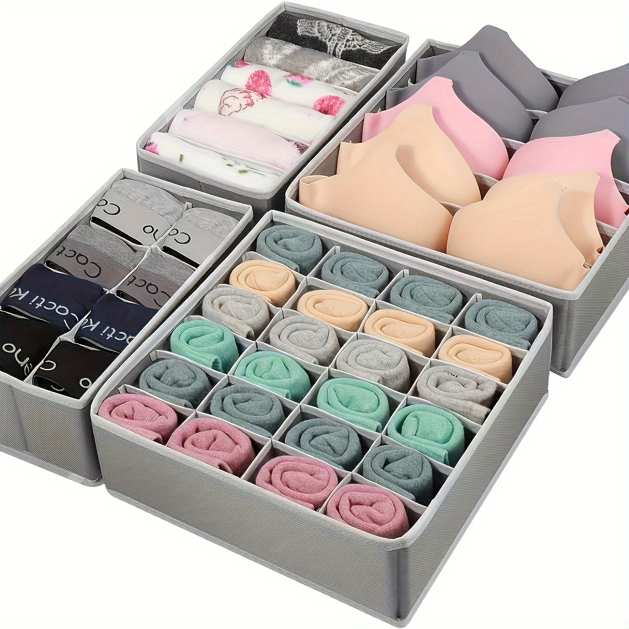 

24-grid Canvas Storage Organizer Box For Socks, Underwear, Bras - Breathable Fabric With Zipper, Multi-functional Foldable Organizer For Bedroom, Closet, Drawer, Shelf - Home Organization Essential