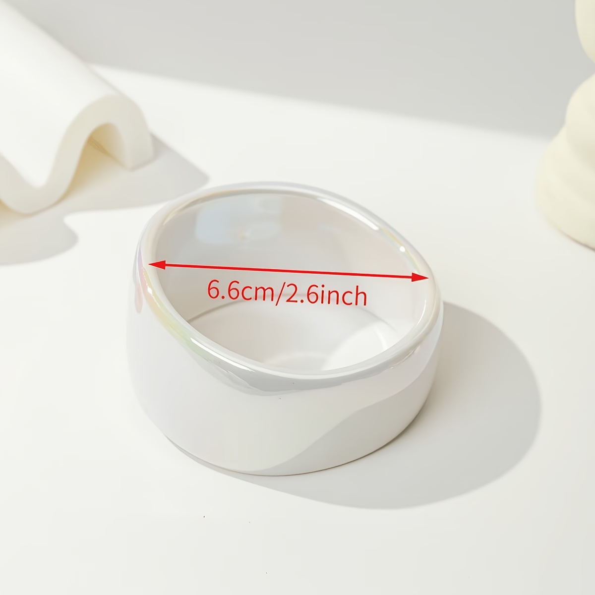 3pc Iridescent White Irregular Square Bangle Set