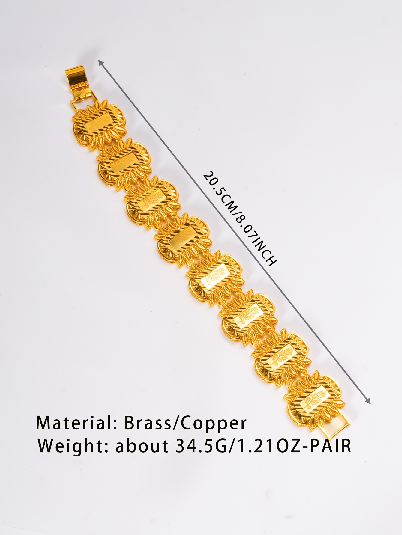 1pc arabian style 24k golden plated copper ladies fashion bracelet for   gift   ramadan special   suitable details 2