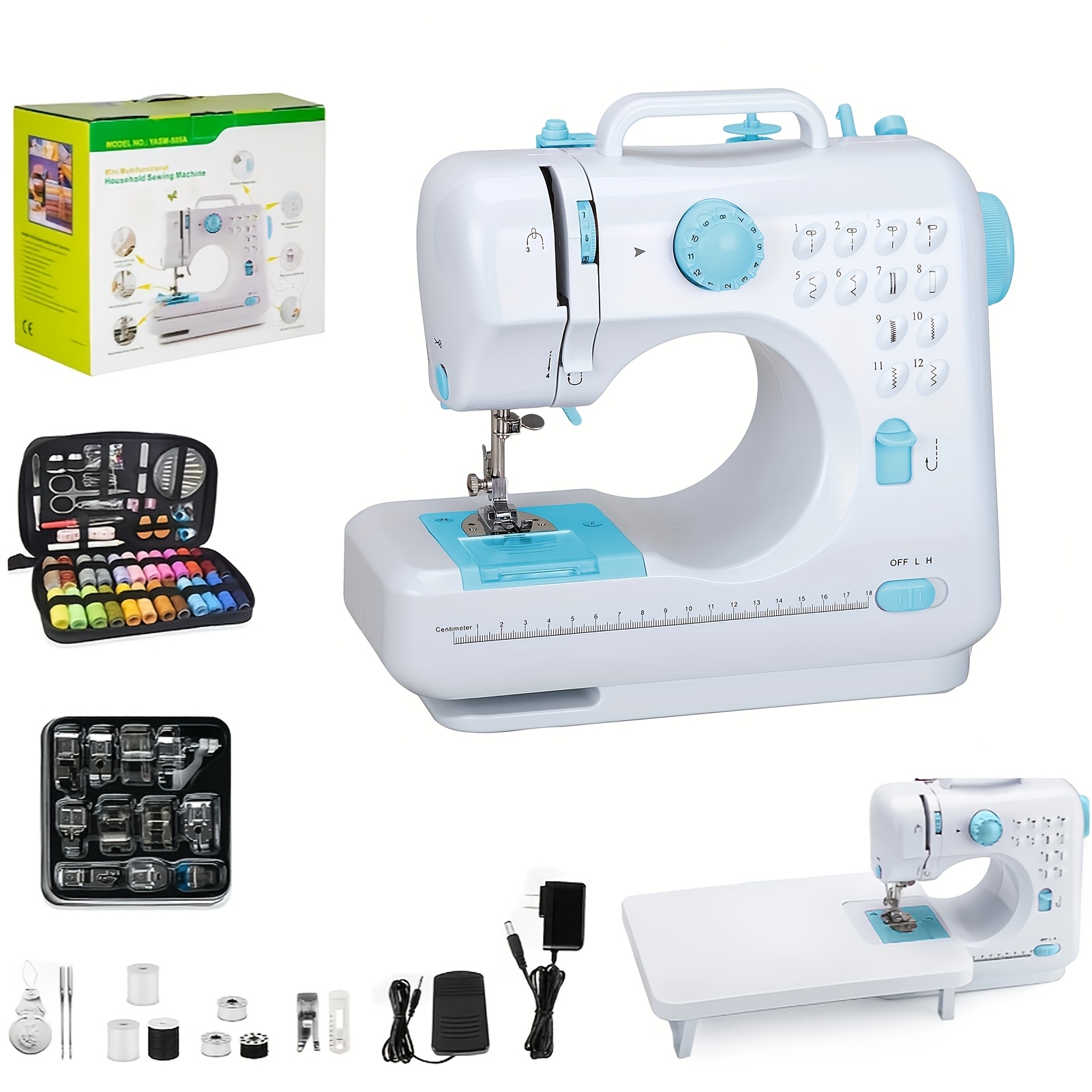 

Compact Handheld Sewing Machine Kit With 97pcs Accessories, Extension Table & Foot Pedal - Ideal For Beginners & , Purple/ Sewing Kit