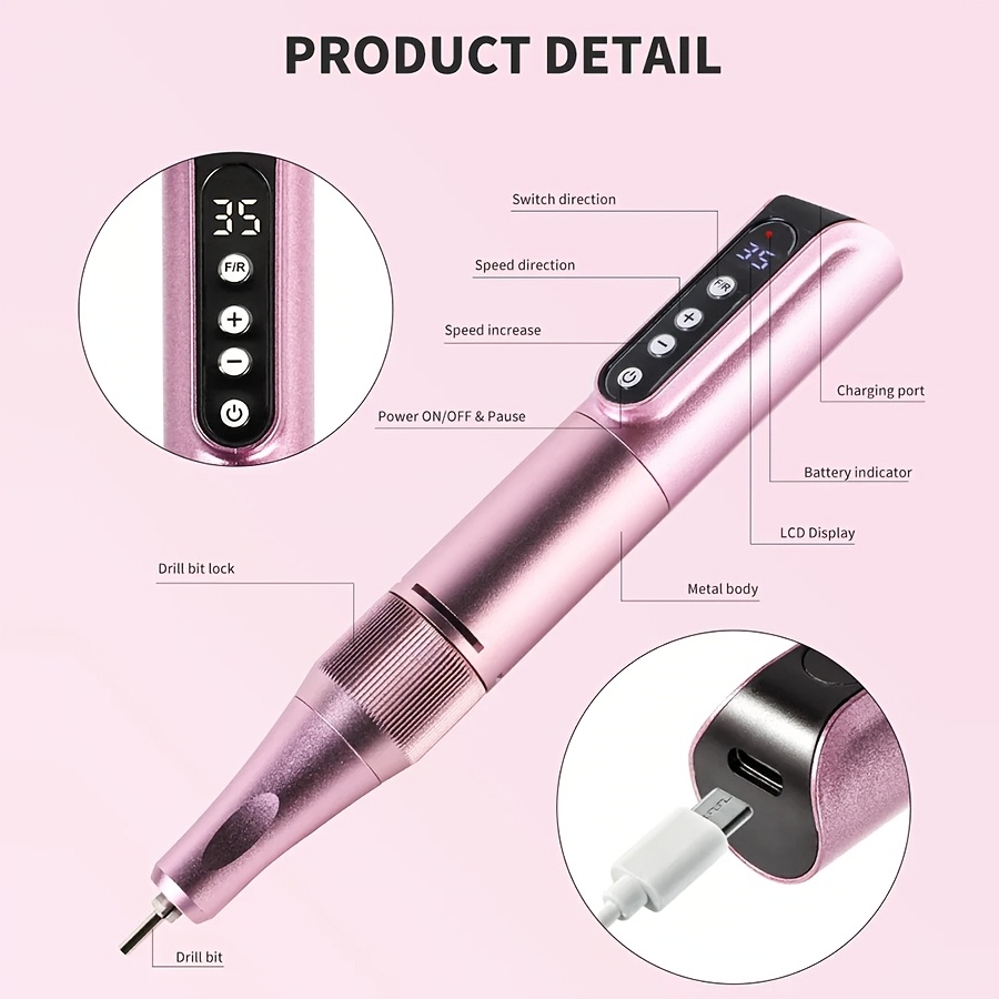Professional Cordless Electric Nail Drill Machine