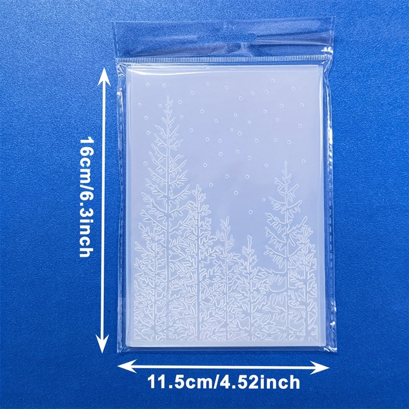 TEMU Christmas Forest Scene 3d Embossing Folder - Transparent Plastic, Ideal For Card Making & Scrapbooking Crafts, Background, Other Paper Crafts,