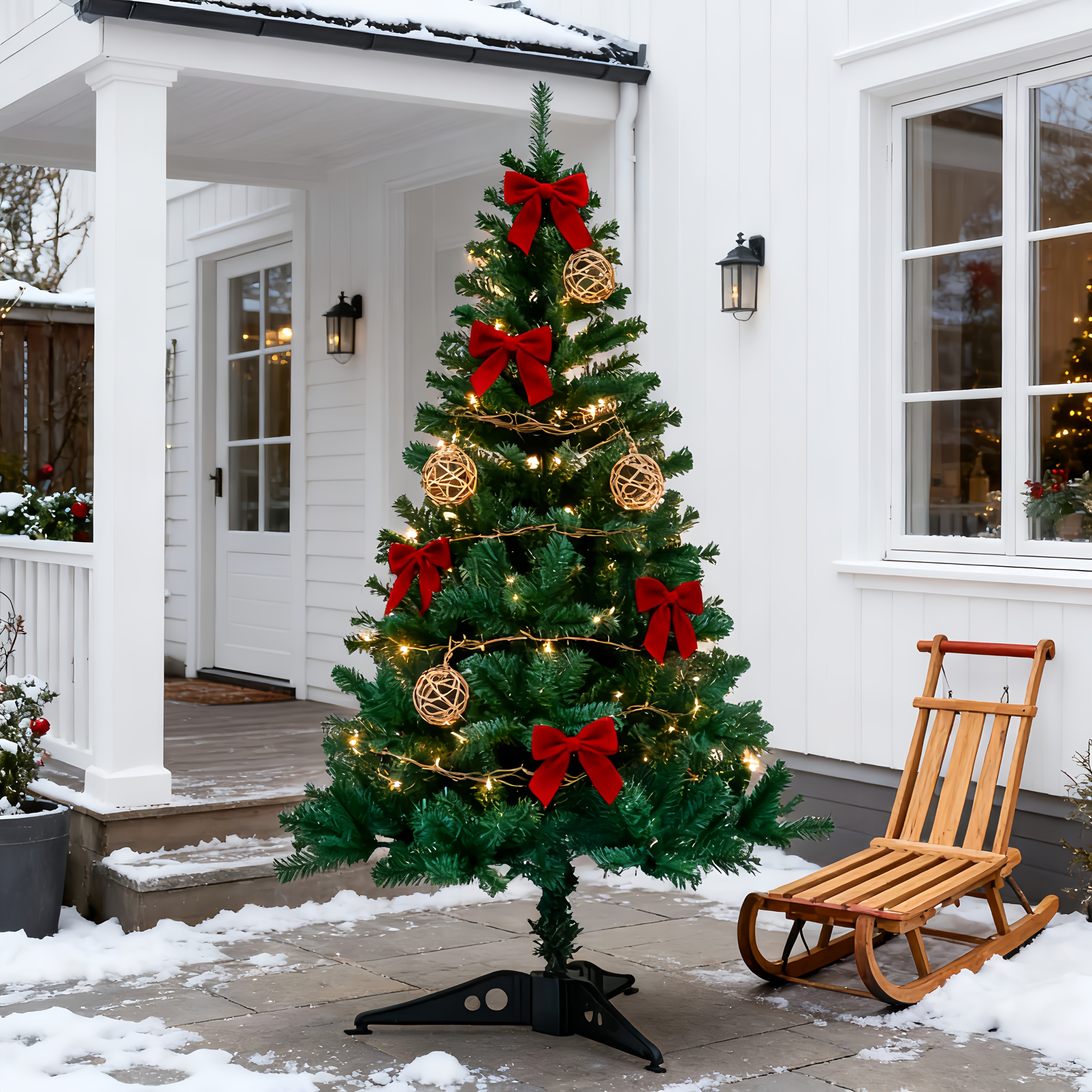 1pc Extra Large Artificial Christmas Tree - Realistic Indoor/Outdoor Decoration with Foliage, Low-Maintenance Plastic Material, No Water Needed, Durable & Perfect For Home, Garden, Or Holiday Decorations (thanksgiving, Halloween, Christmas