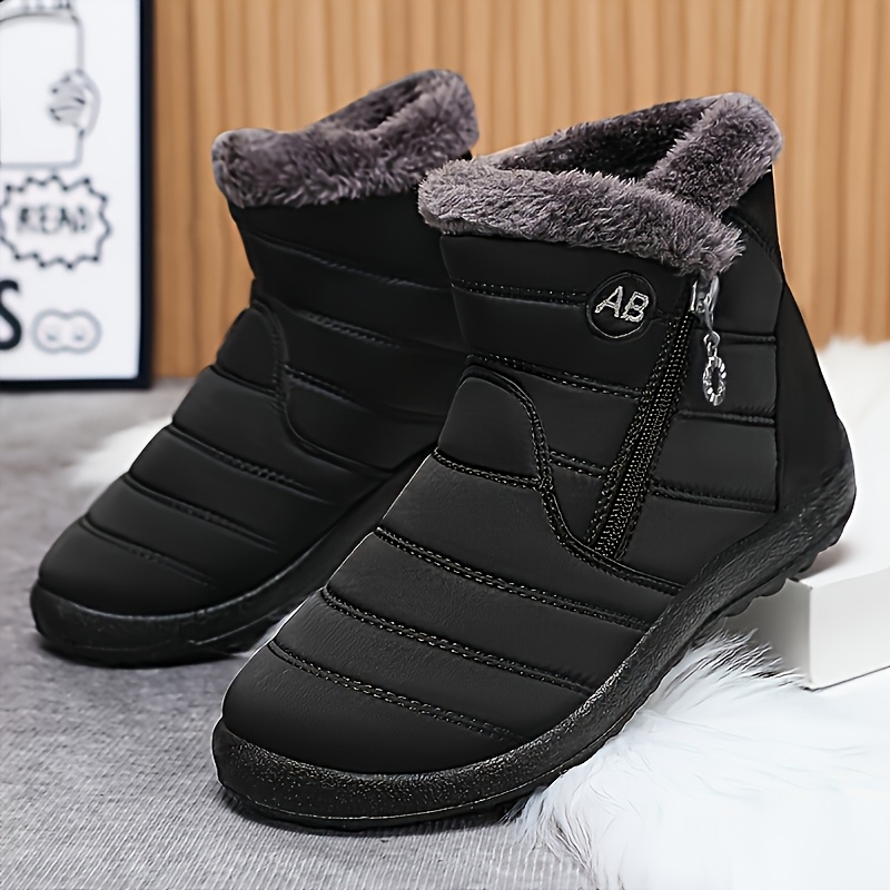 Unisex Wide-Fit Winter Side-Zipper Snow Ankle Boots