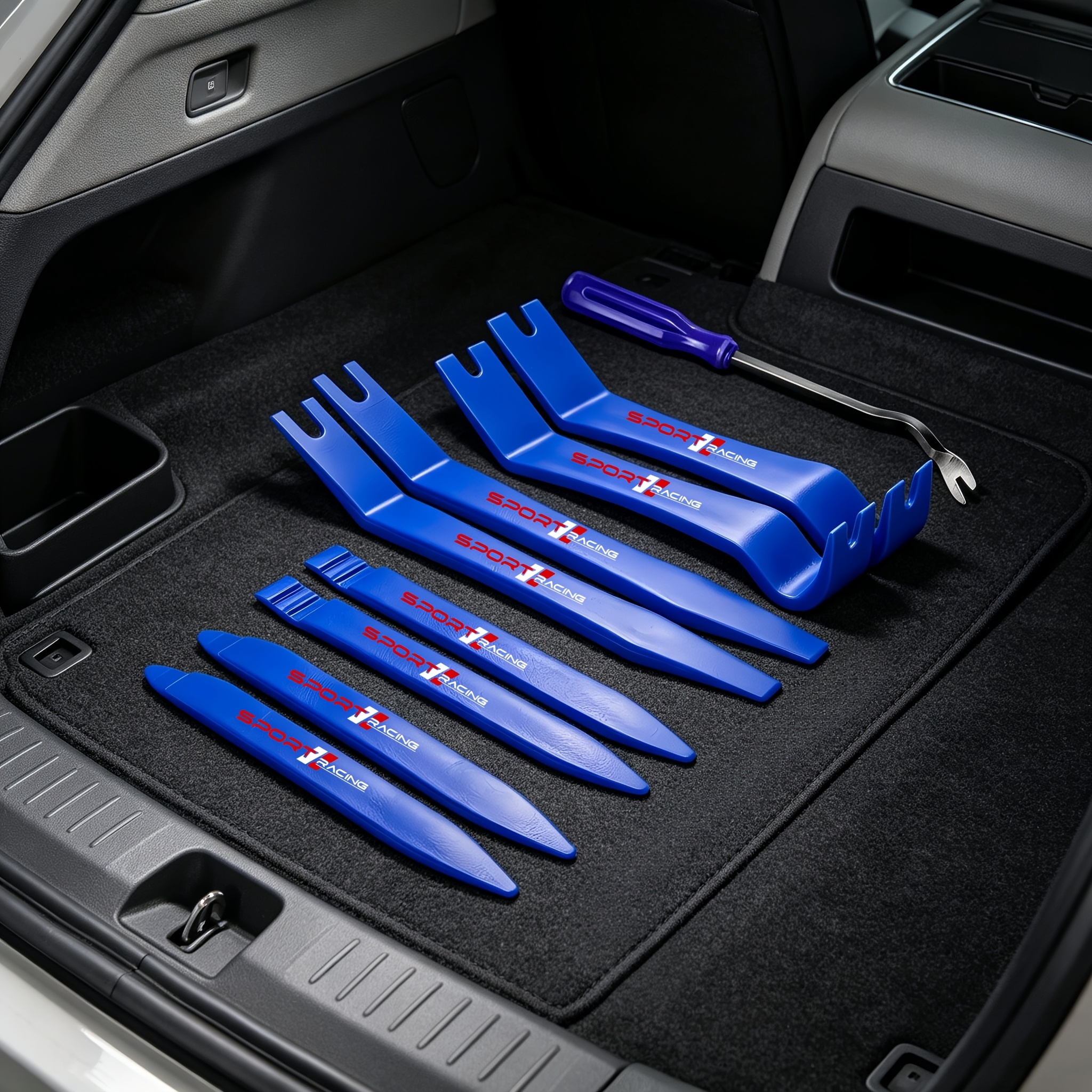 TEMU 9pcs High-strength Automotive Universal Interior Disassembly Tool Kit, Scratch-free Car Lever And Screwdriver Set, Used For Vehicle Panel Repair