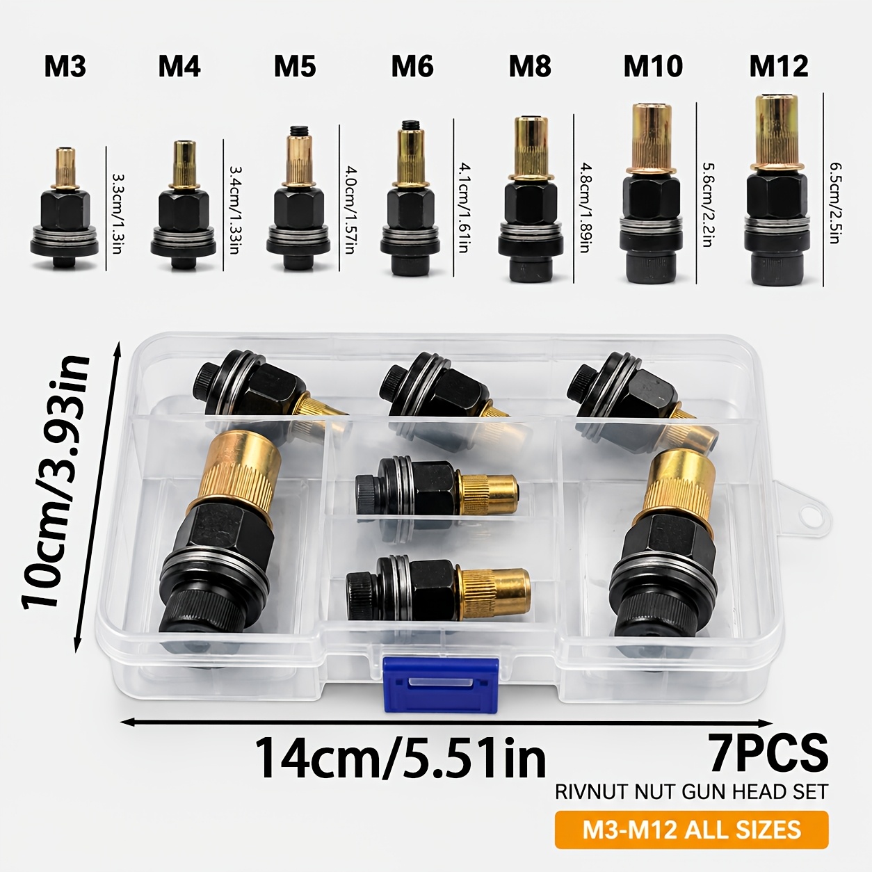 TEMU Set da 7 pezzi adattatore per strumento a a , convertitore per trapano elettrico multi-specifica M3-M12, per trapani a , trapani a percussione,