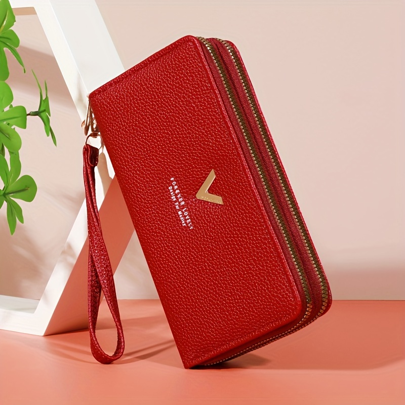 Image of Fashionable Wallet For Women, Dual Zipper Closure, Multiple Card Slots, Large Capacity, Stylish Ladies' Coin Purse