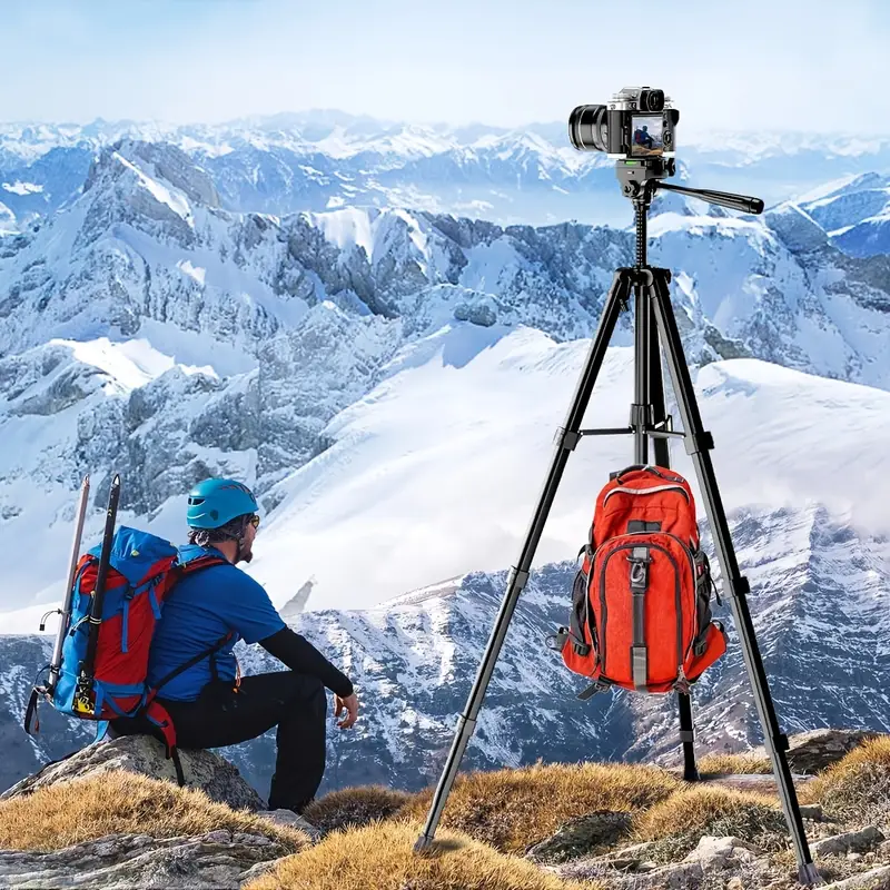 Treppiede Per Fotocamera In Fibra Di Carbonio, Treppiede Da Viaggio ARTCISE Resistente, Treppiede Professionale Da Viaggio Senza Testa A Sfera, Monopiede Per Fotocamera DSLR, Videocamera, Carico - Foto 2