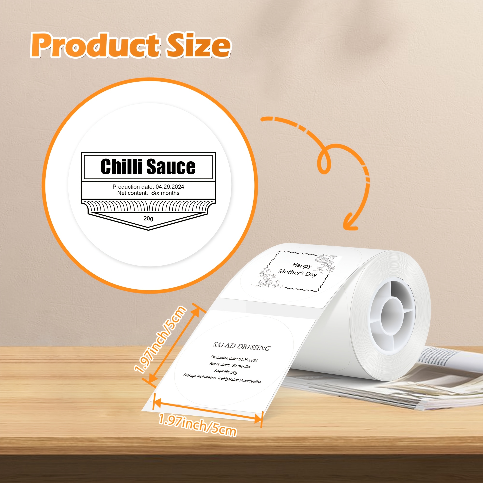 Thermal Label Tape Designed For Pm260 Thermal Printers, In Sizes 50x50mm, 40x30mm, And 50x30mm, In Colors White, Transparent, Blue, Yellow, And Pink. Durable And Ideal For And