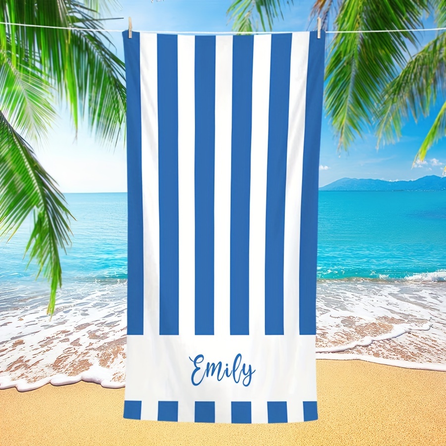 Personalized Beach Towel Striped Pattern Customized Beach - Temu
