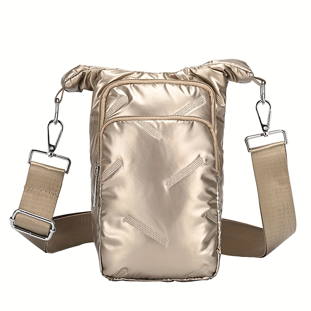 E-shop 1 Stück Umhängetasche für Wasserflasche, Große Kapazität Flauschige Damen-Umhängetasche mit Verstellbarem Gurt, Mehrfachtaschen-Design zur