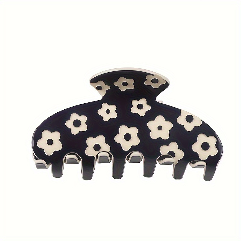 Image of 1pc Women Elegant Floral Pattern Fashion Hair Claw For Hair Decoration Ponytail Holder Women Hair Accessories Hair Clips For Party Costume Accessories