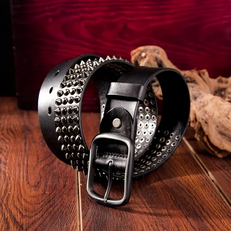 Cinturones Correas de Cuero Piel para Hombre Mujer Cinturón Remaches Rivot  Belt