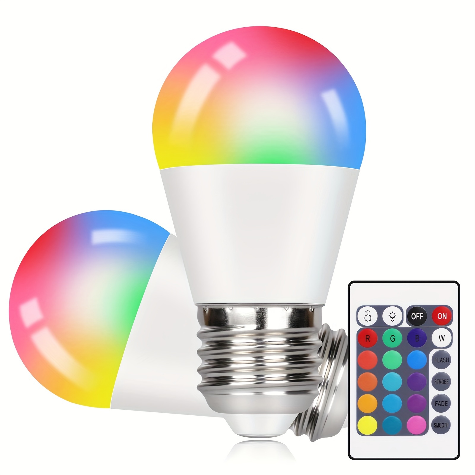 

2/4/6 Packled Light Bulb With Remote Control E27 Ball Rgb Light Led Color Changing Light Dimmable 4w Color Bulb Warm White 3000k Color Bulb Decoration, Party/bar/ Ktv/kommerziell/commercially