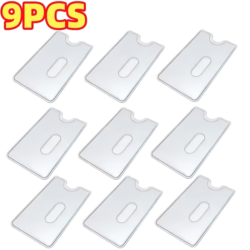 TEMU 2d 9-pack Transparent Id Card Holders | Perfect For Storing Bus Cards, Passes, Bank/credit Cards, And Ids. Organizes Your Wallet With A