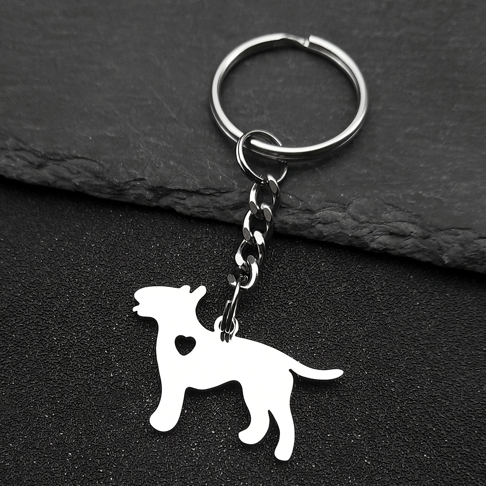 Image of Bull Heart Stainless Chain For Women Men Silvery Color Keychain Keyring Porte Clef K1345