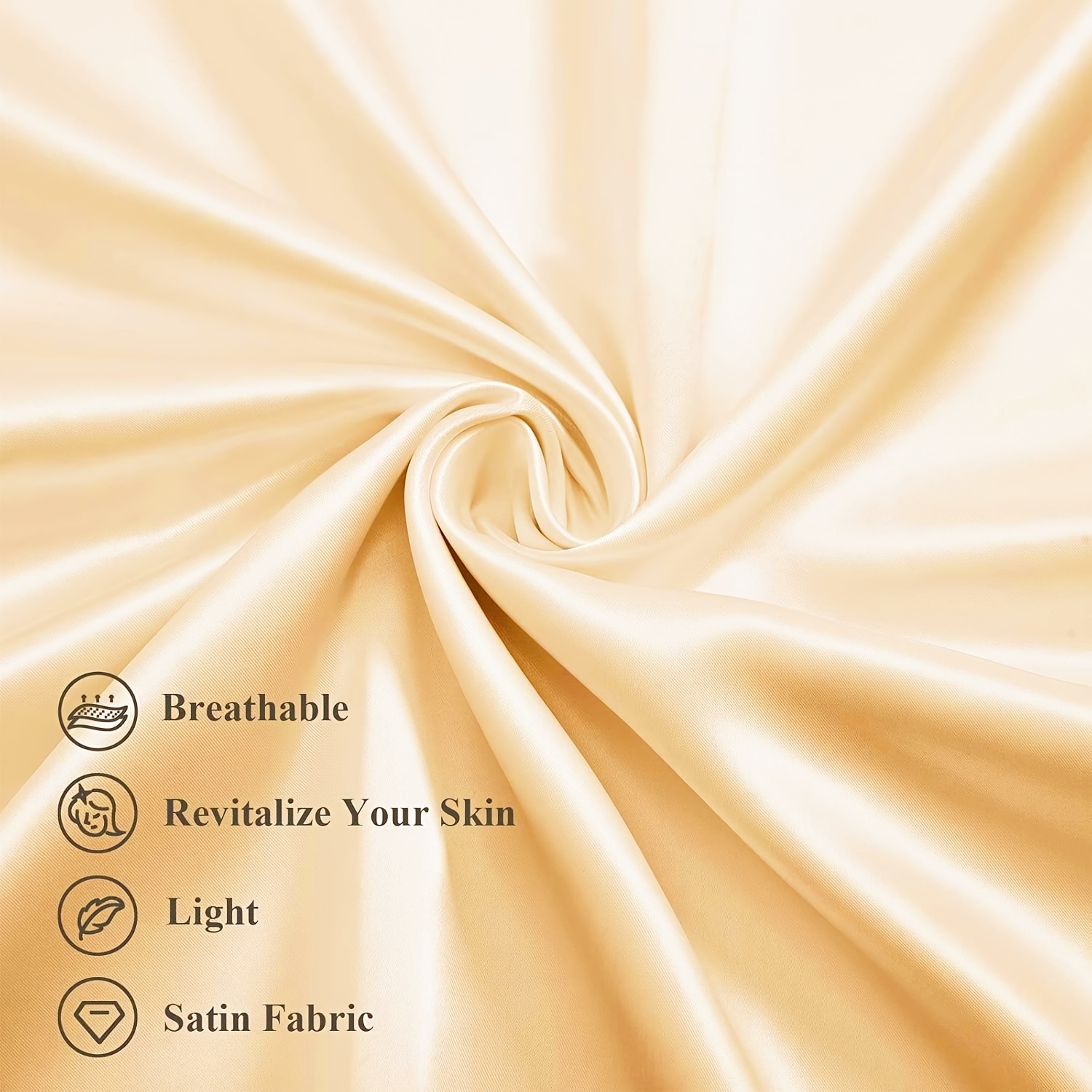 2-Piece Satin Pillowcase Set for Skin and Hair, Soft Breathable Smooth Cooling Pillow Covers for Sleeping