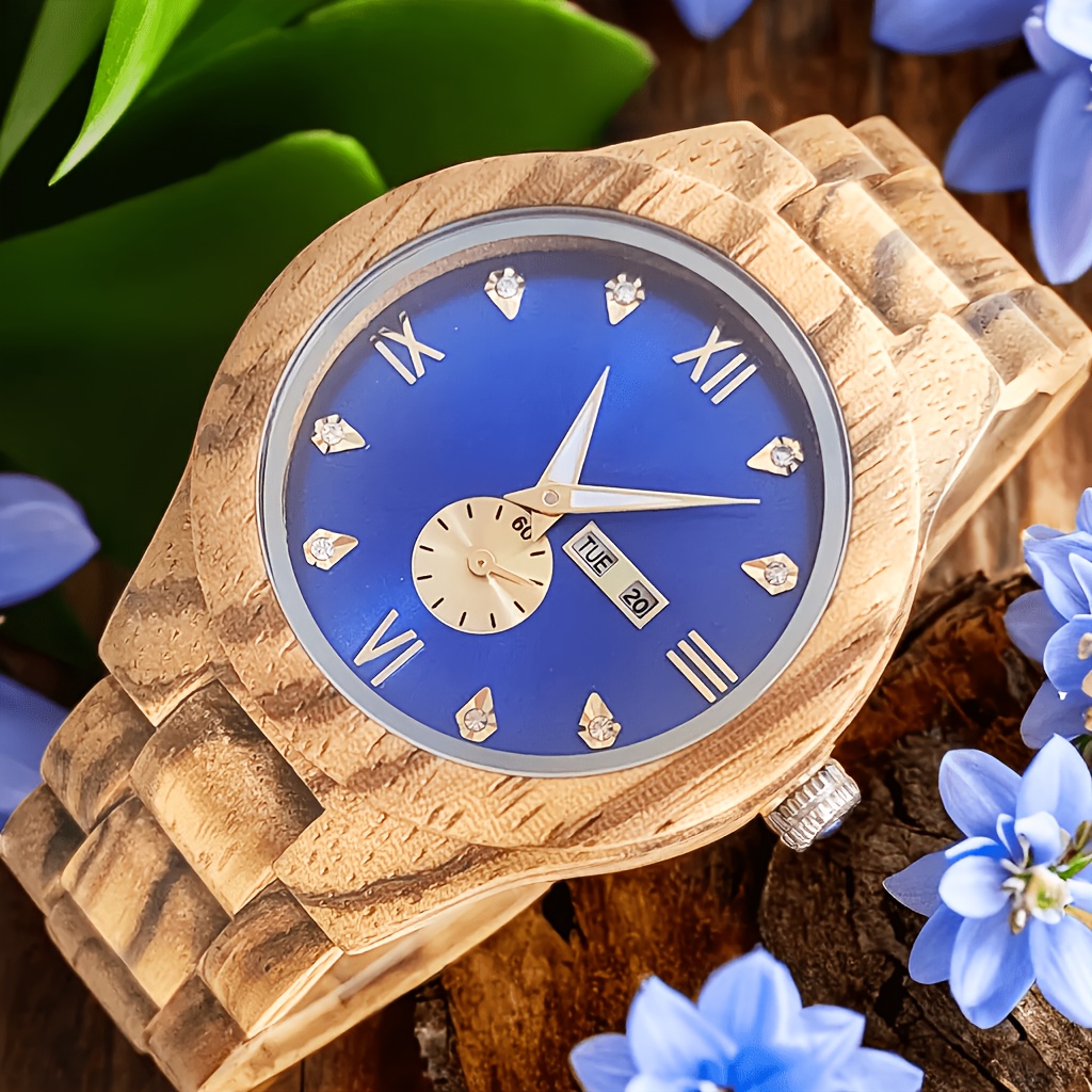 Stylish Wooden Watches Designed For Women Featuring Glowing Hands, A Date Function, And A Week , Ideal As A Chic Fashion Item And A Considerate Present For A Partner