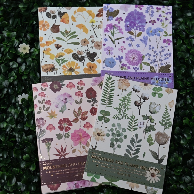 

400pcs, Plants Floral Stickers Kit Vintage Flowers Butterfly Fall Transparent Waterproof Stickers Set For Scrapbooking Supplies Aesthetic Junk Journal Journaling Craft 20 Sheets