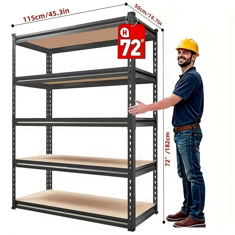 item picture Heavy-Duty Kitchen Shelves with a Capacity of 500 Lbs Or 2000 Lbs, Utility Storage Racks Featuring 3 to 5 Tiers of Metal Shelving Units, Available in Dimensions of 29.5" H X 15.7" W X 15.7" D, 60" H X 28" W X 12" D, 72" H X 35.5" W X 15.8" D
