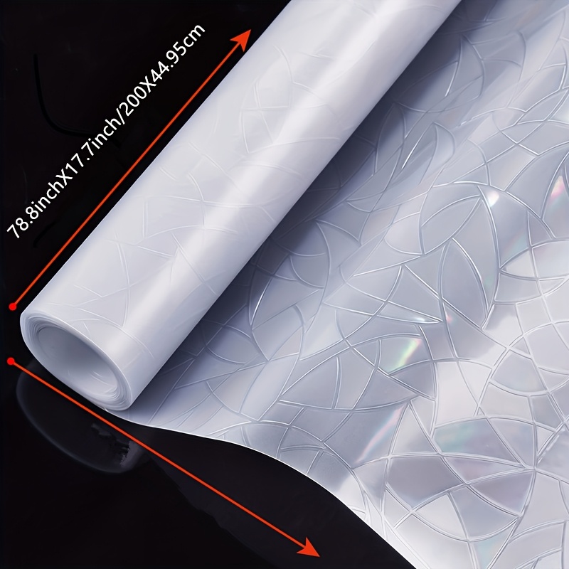 1pc Modern Geometric Pattern Privacy Window Film, 6mil Thick Pvc/pet/vinyl Static Cling, Translucent Thermal Insulation Sticker For Home And Office Use
