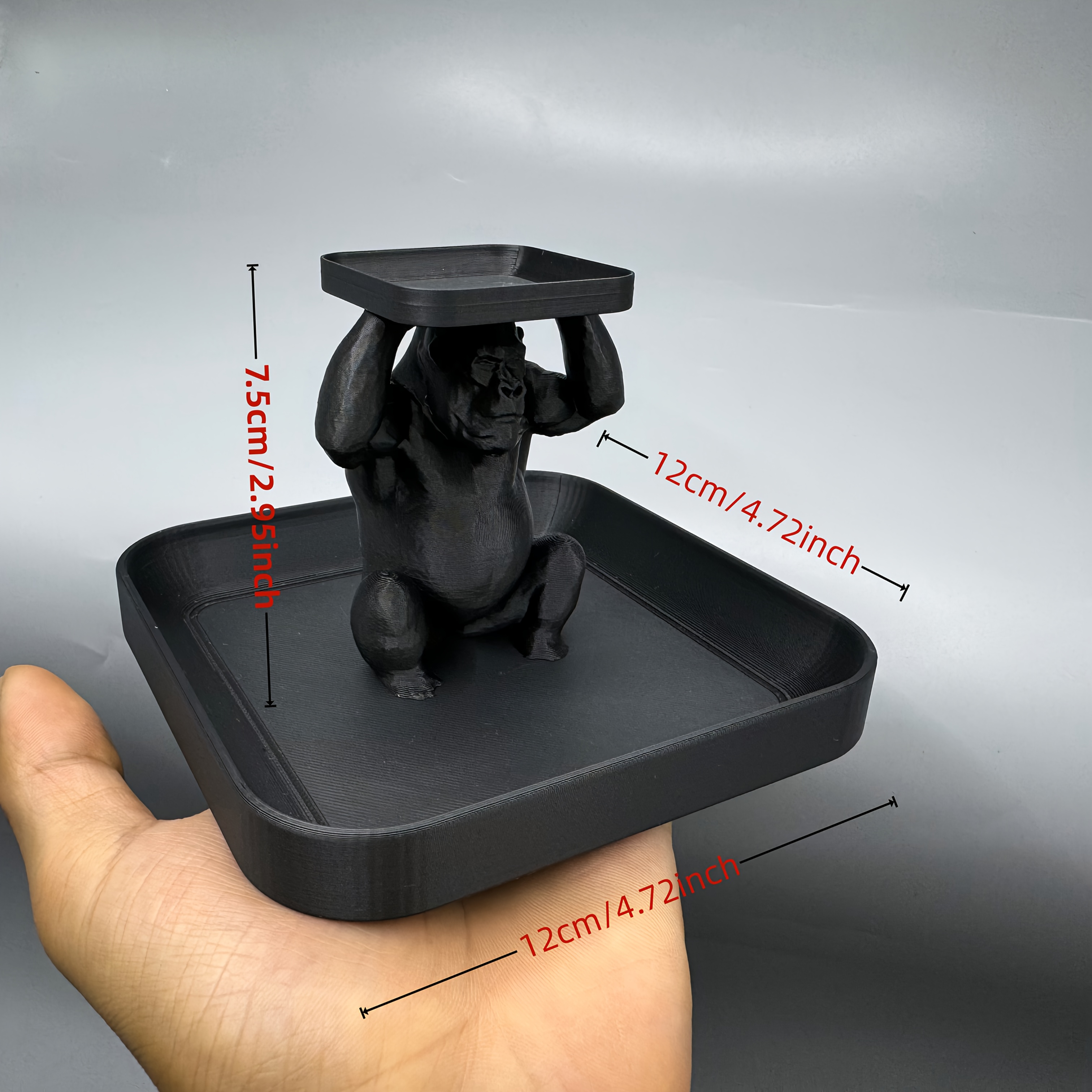 TEMU Unique Gorilla Tray Decor, Design, Cosmetics, Keys, Jewelry, Home & Desktop Decoration, No Electricity Needed, Decor, Durable Desktop Organizer,