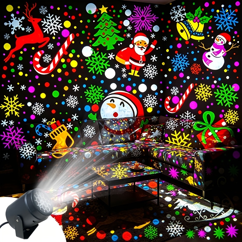 TEMU Black Led Christmas Projection Party Stage Light, Indoor Christmas Decoration Light, Holiday Atmosphere Light, Suitable For Home Decoration,