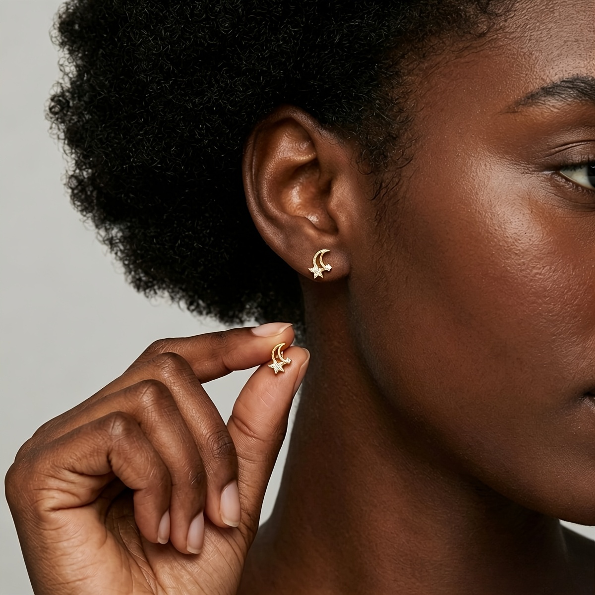 Plated Moon & Star Earrings, Elegant Gift for Women