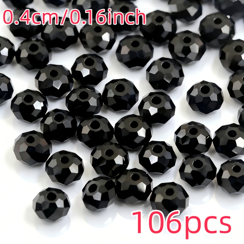 Image of Popular Black Flat Beads Premium Flash 4mm, 6mm, 8mm Aurora Glass Loose Beads Flat Beads Wheel Beads Glass Beads Accessories, Valentine's Day Gift, Party Supplies