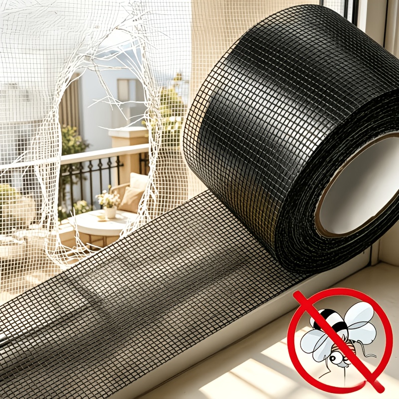 TEMU Ruban de réparation auto-adhésif et imperméable pour moustiquaire - Patch de instantané adapté aux fenêtres à moustiquaire, tentes, cuisines et
