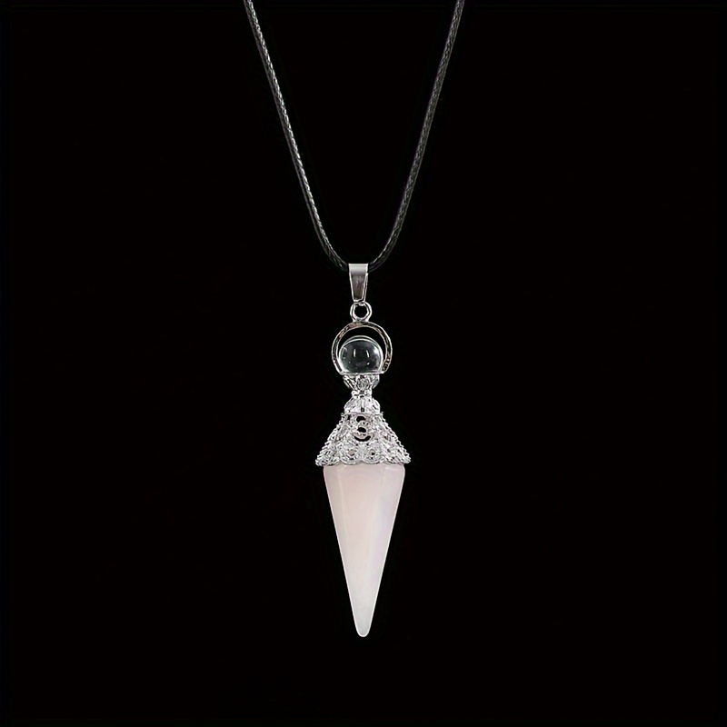 2pcs Crystal Pendulums for Divination, Rose Quartz Gemstone