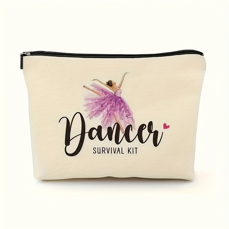 

Dancer's Linen Waterproof Makeup Pouch, 1pc, Ballet Fun Travel Cosmetic Bag, Ideal Gift For Dance Ladies And Ballet, Dancer's Survival Kit