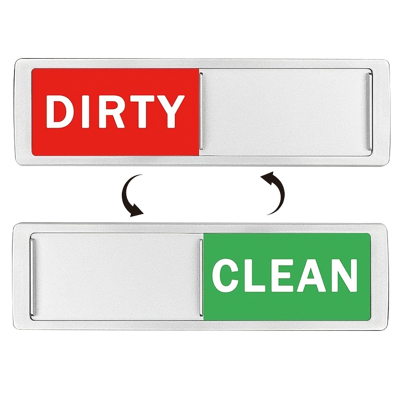 

Dishwasher Magnet Indicator - Double-sided Clean/dirty Sign, Strong Non-scratching Magnets Or Adhesive, Red & Green Labels For Organization