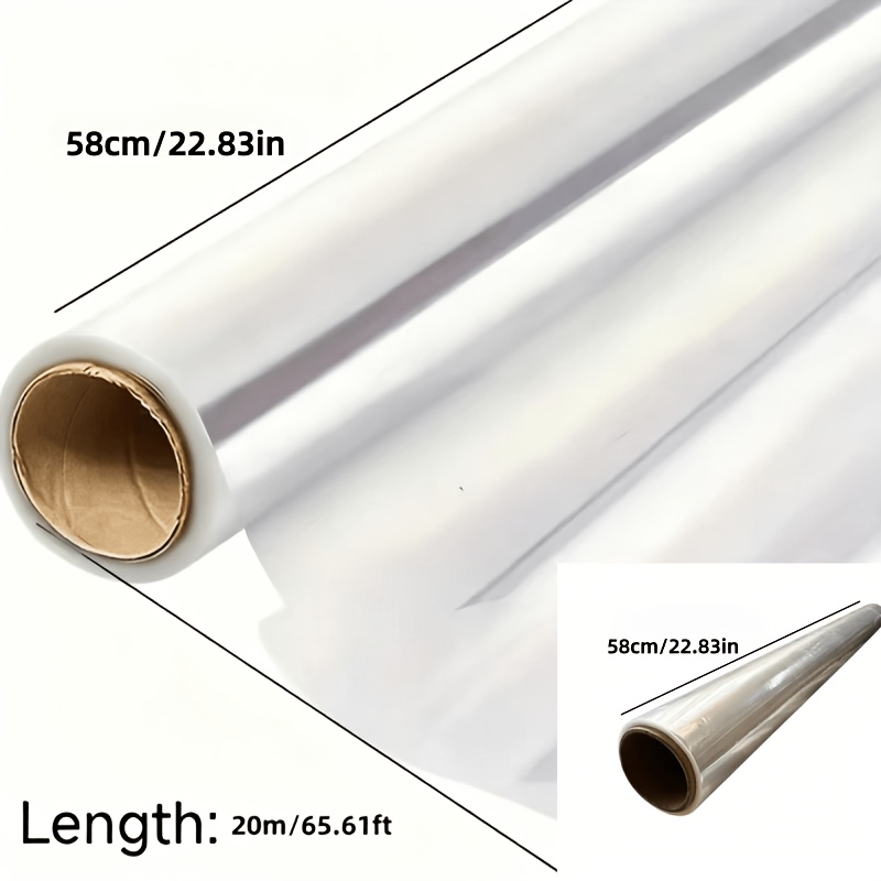 Image of 1 Roll Transparent Plastic Wrapping Paper Suitable For Flower Bouquets, Gift Packaging - Sheeting With Reindeer & Theme, For Crafts, Birthdays, Weddings, Showers (1 Roll, 58cm X 20m)