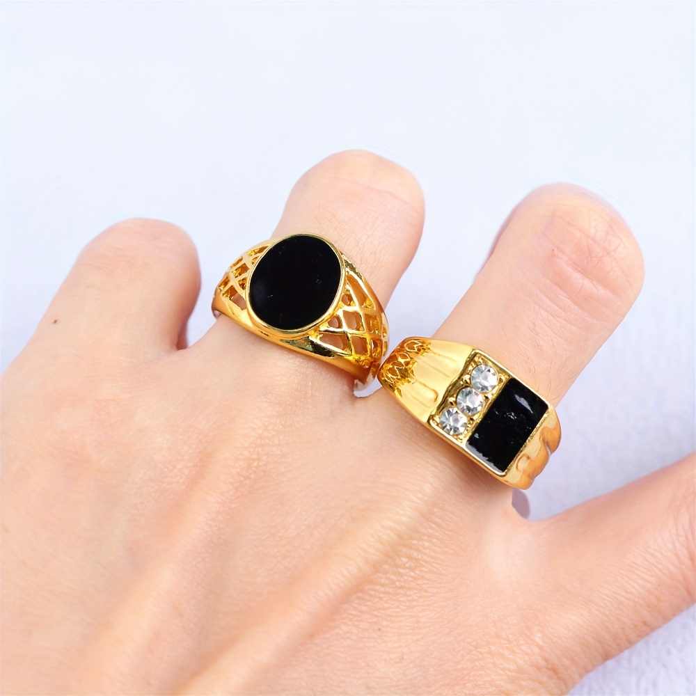 10 pcs fashionable mixed pack of black geometric drip   rings for men and   for   and party accessories details 5