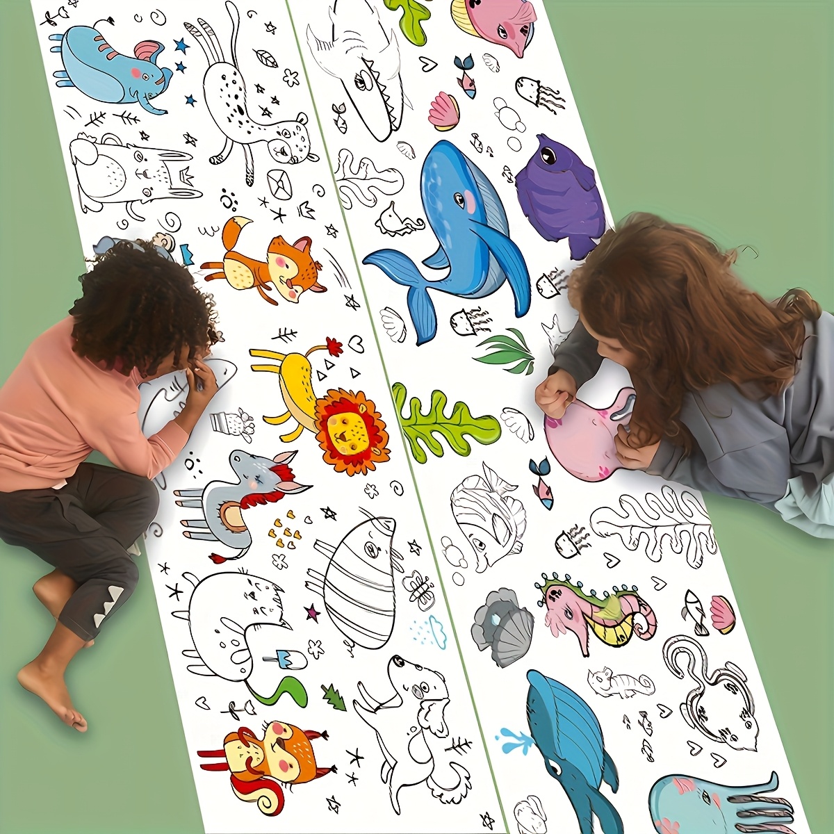 3 Years Kids Creative Doodle Roll 3 05meter Large DIY Coloring Paper