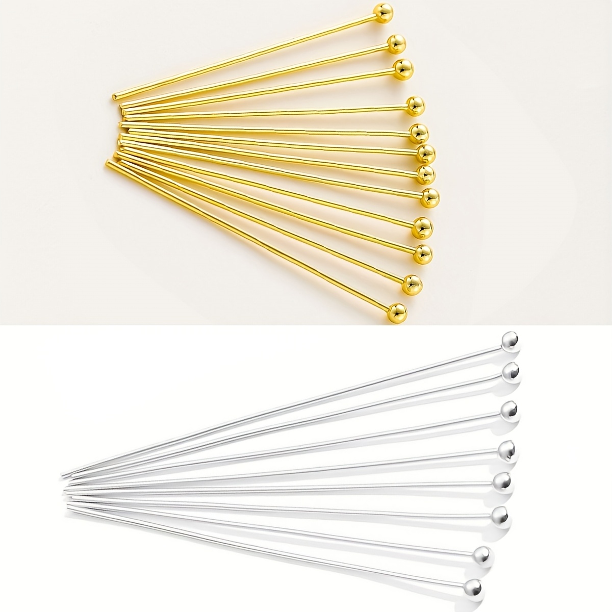 TEMU 400pcs/30Mm Épingles à billes perlées de couleurs mélangées, tête ronde en , haute rétention des couleurs, ne se décolorent pas, pliables et