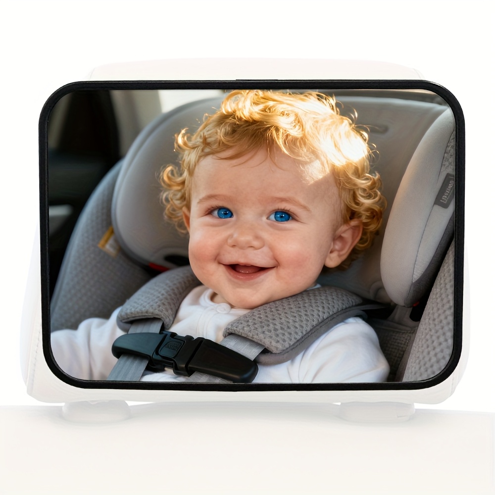 1pc Shatterproof Hd Car Mirror – Wide-angle Rearview Seat Observation Mirror With Adjustable Straps, Convex Design For Safety, Fit For Most Vehicles, Vehicle Monitor, Car Mirror