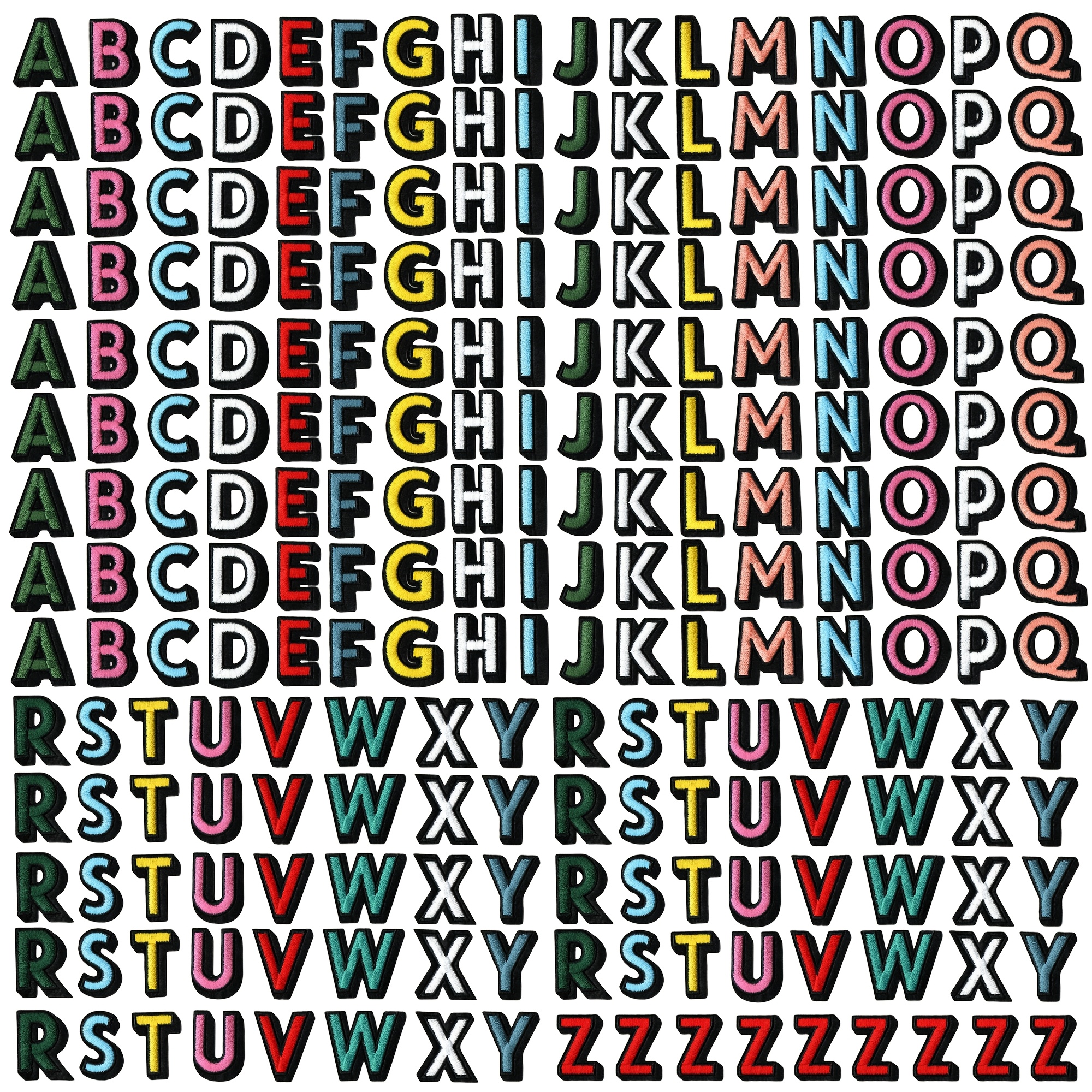 

234pcs Colorful Alphabet & Number Embroidered Patches Set - Iron-on/sew-on Appliques For , Jeans, T-shirts, Masks, Backpacks